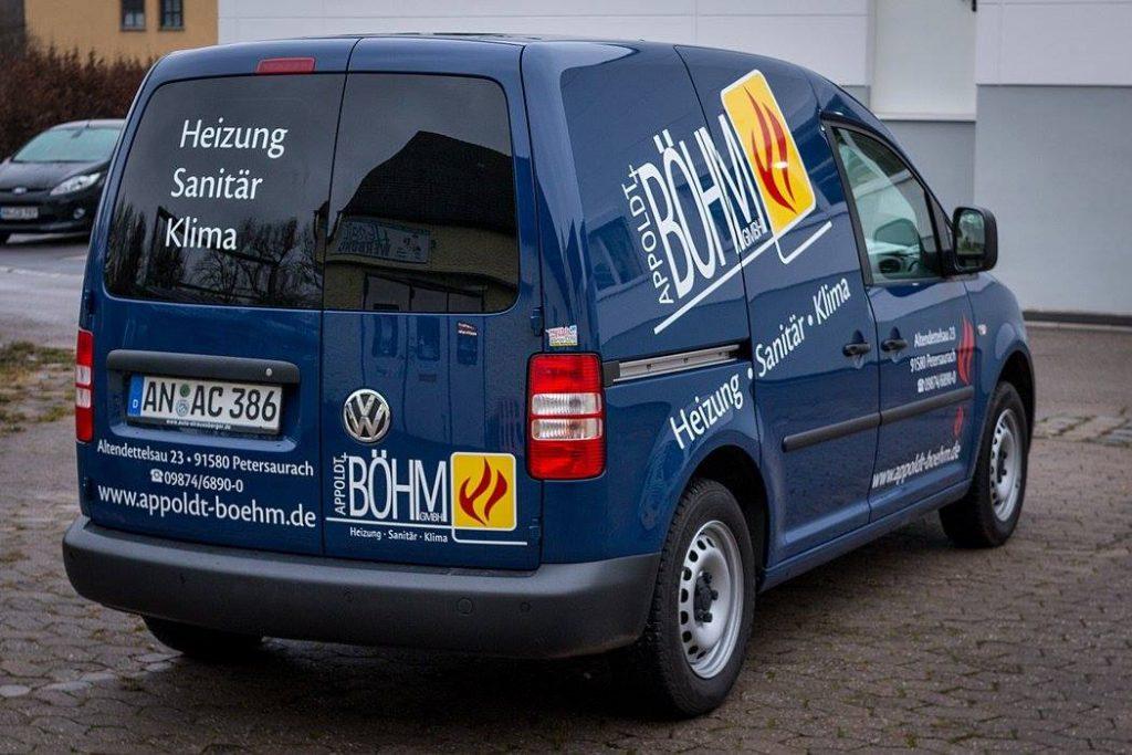 Werbung auf VW Caddy